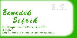 benedek sifrik business card